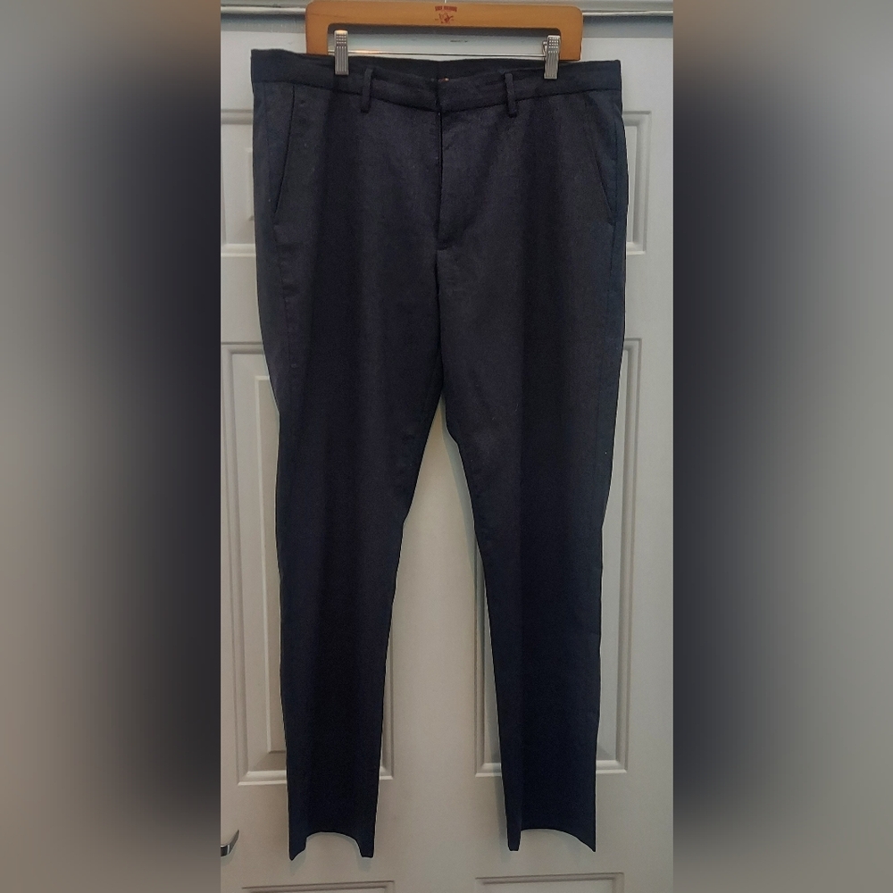 J. CREW BEDFORD MEN'S DARK GRAY WOOL FLAT FRONT STRAIGHT DRESS PANTS SIZE 36X32